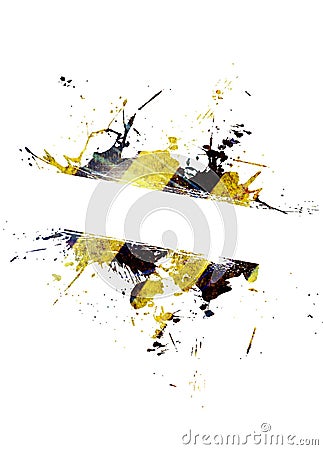 Hazard Stripes Splatter Stock Photo