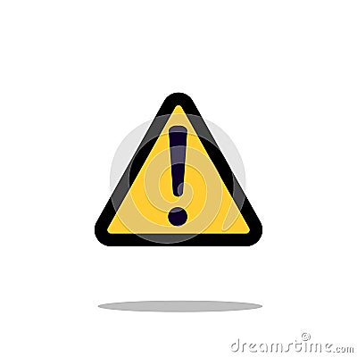 Hazard warning attention sign with exclamation mark symbol icon vector illustration Vector Illustration