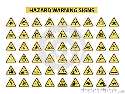 Hazard warning signs Vector Illustration