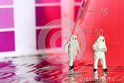 Hazardous chemicals team laboratory Stock Photo