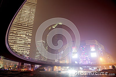 Haze and dust in Shanghai China Stock Photo