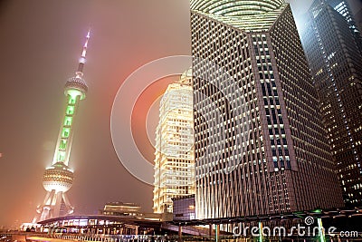 Haze and dust in Shanghai China Stock Photo