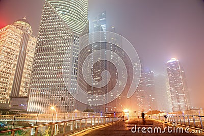 Haze and dust in Shanghai China Stock Photo