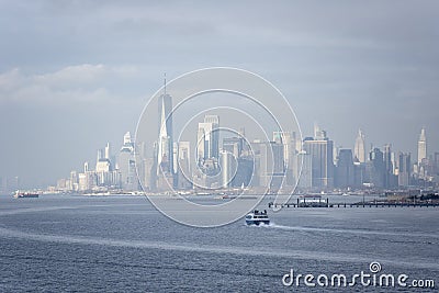 Hazed panorama of the New York. Stock Photo