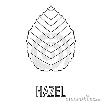 Hazel leaf icon, outline style. Vector Illustration