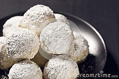 Hazelnut Balls, Mexican Wedding Cookies, or Russian Tea Cakes Stock Photo