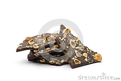 Hazelnut dark chocolate Stock Photo