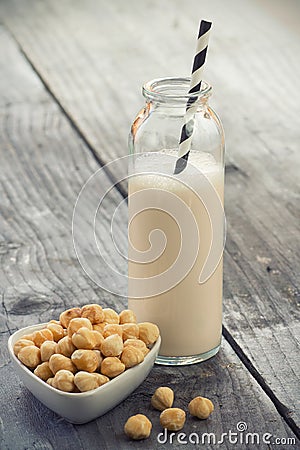 Hazelnut milk Stock Photo