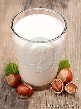 Hazelnut milk Stock Photo