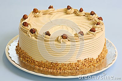 Hazelnut mousse cake Stock Photo