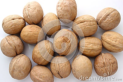 Hazelnuts, hazelnut close-up on a white background, ripe healthy food Stock Photo