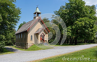 Historic Country Church with Steeple Editorial Stock Photo