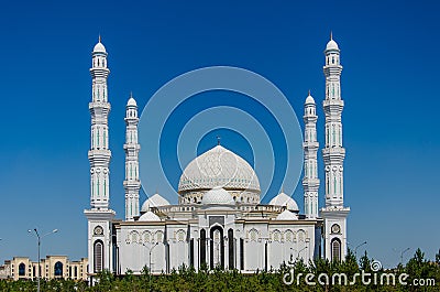 Hazret Sultan Mosque in Nur Sultan Stock Photo