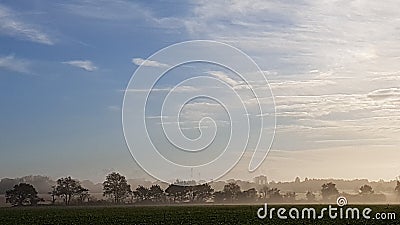 Hazy Morning over Knapton, Norfolk, UK Stock Photo