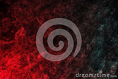 Hazy smoke of red and green color. Abstract mysterious nebula 3d rendering Stock Photo
