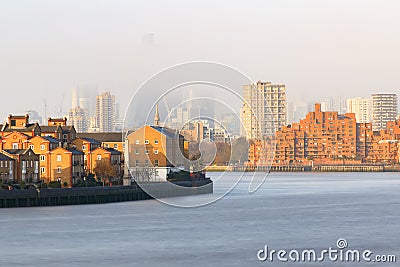 Hazy view of City of London Stock Photo