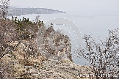 Lookout from Palisade Head on Lake Superior Stock Photo