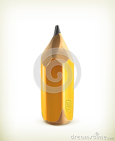 HB graphite pencil, icon Vector Illustration