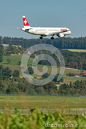 HB-IOF Swiss Airbus A321-111 jet in Zurich in Switzerland Editorial Stock Photo