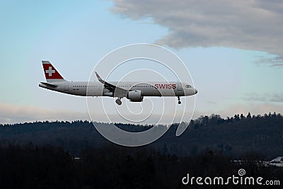 HB-JPA Swiss Airbus A321-271NX jet in Zurich in Switzerland Editorial Stock Photo