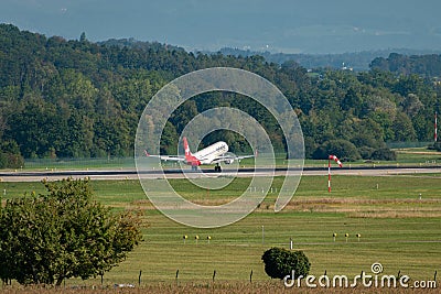 HB-JVM Helvetic Airways Embraer E190LR jet in Zurich in Switzerland Editorial Stock Photo