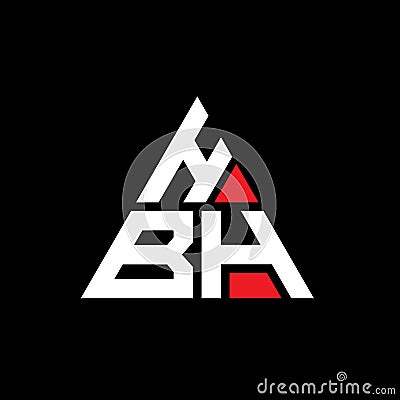 HBH triangle letter logo design with triangle shape. HBH triangle logo design monogram. HBH triangle vector logo template with red Vector Illustration