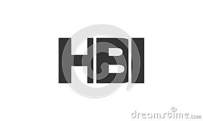 HBI logo design template with strong and modern bold text. Initial based vector logotype featuring simple and minimal typography. Vector Illustration