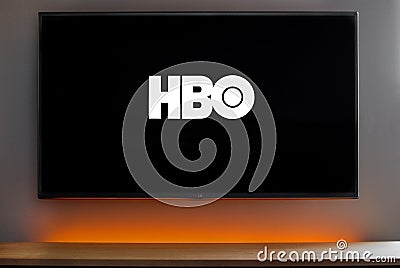 HBO app logo on a smart TV Editorial Stock Photo