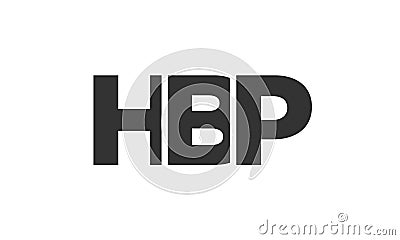 HBP logo design template with strong and modern bold text. Initial based vector logotype featuring simple and minimal typography. Vector Illustration