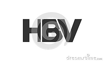 HBV logo design template with strong and modern bold text. Initial based vector logotype featuring simple and minimal typography. Vector Illustration