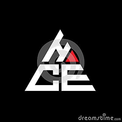 HCE triangle letter logo design with triangle shape. HCE triangle logo design monogram. HCE triangle vector logo template with red Vector Illustration