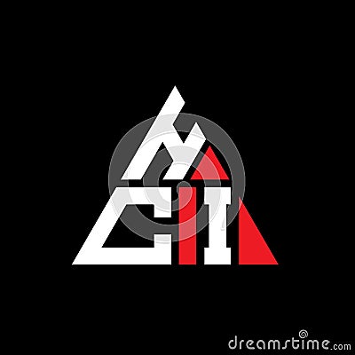 HCI triangle letter logo design with triangle shape. HCI triangle logo design monogram. HCI triangle vector logo template with red Vector Illustration