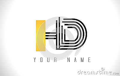 HD Black Lines Letter Logo. Creative Line Letters Vector Templat Vector Illustration