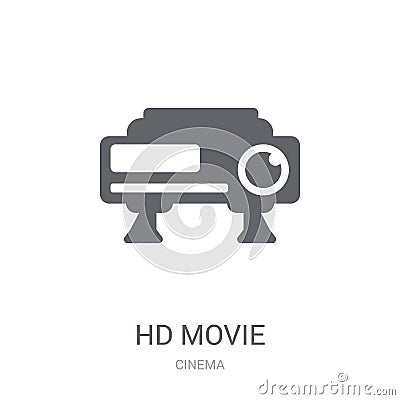 HD Movie icon. Trendy HD Movie logo concept on white background Vector Illustration