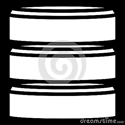 HDD, hard disk drive, mainframe computer stacked cylinder icon. Server, webhosting, webhost concepts Vector Illustration