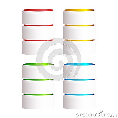 HDD, hard disk drive, mainframe computer stacked cylinder icon. Server, webhosting, webhost concepts Vector Illustration