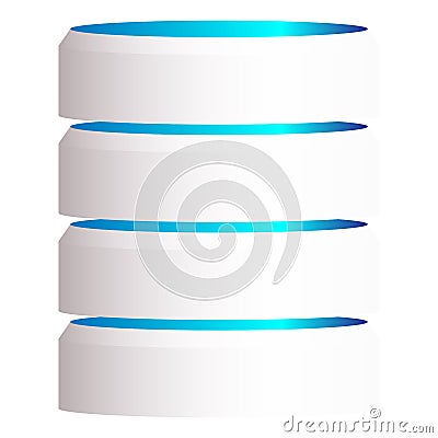 HDD, hard disk drive, mainframe computer stacked cylinder icon. Server, webhosting, webhost concepts Vector Illustration