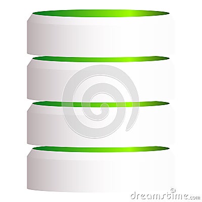 HDD, hard disk drive, mainframe computer stacked cylinder icon. Server, webhosting, webhost concepts Vector Illustration
