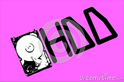 Hdd. open hard disk drive. the concept of data storage. data array. hard drive from the computer. clip art Vector Illustration