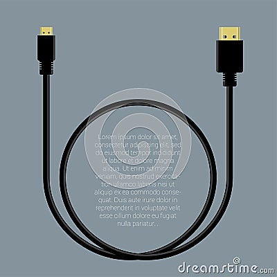 Hdmi data cable template Vector Illustration
