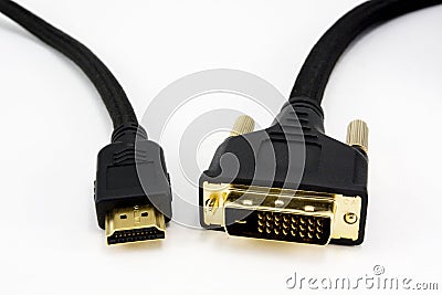 HDMI and DVI Cable Stock Photo