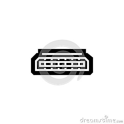 hdmi port vector icon. computer component icon solid style. perfect use for logo, presentation, website, and more. simple modern Vector Illustration