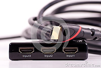 HDMI Splitter Interface Stock Photo