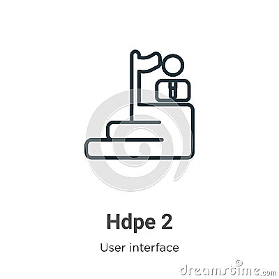 Hdpe 2 outline vector icon. Thin line black hdpe 2 icon, flat vector simple element illustration from editable user interface Vector Illustration