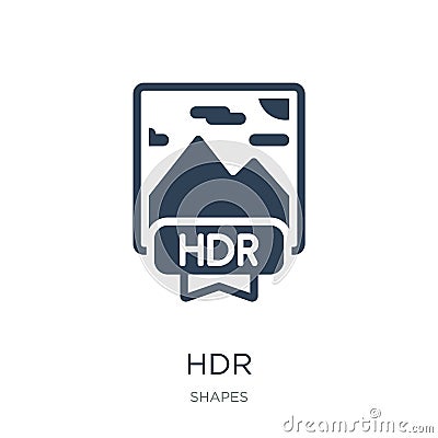 hdr icon in trendy design style. hdr icon isolated on white background. hdr vector icon simple and modern flat symbol for web site Vector Illustration