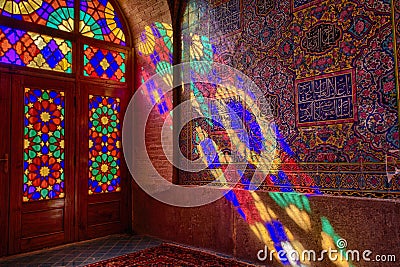 HDR of Nasir al-Mulk Mosque in Shiraz, Iran Stock Photo