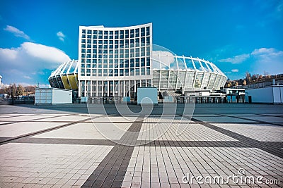 HDR photo of NSC Olympiyskiy, situaded in Kyiv Editorial Stock Photo