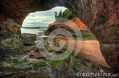 HDR St Martins Caves Inside Outside Stock Photo