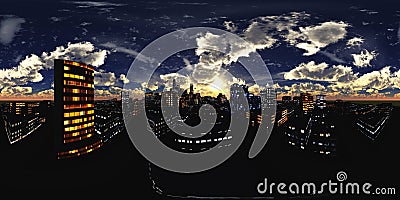 HDRI, environment map Night city Stock Photo