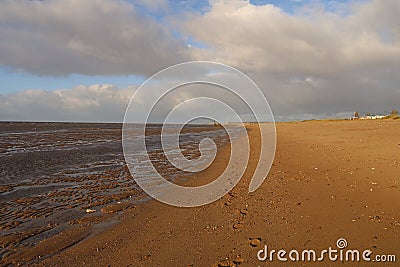 Autumn sunset - Heacham Beach Stock Photo